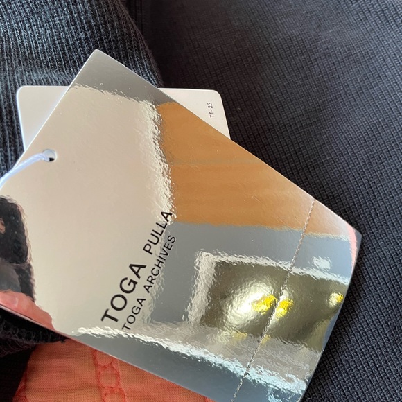 Toga Pulla ribbed tshirt with sheer panel on cuffs Sz Eu 40 - Picture 10 of 11